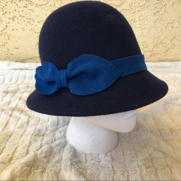 Blue Hat Accessories - Blue Bow Vintage inspired blue hat